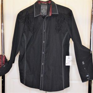 Roar Black on Black Long Sleeve Button Signature